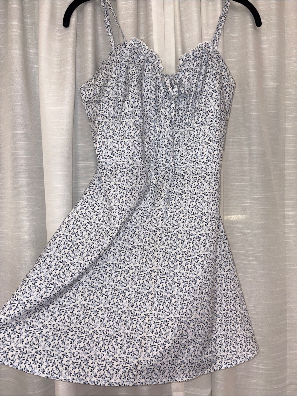 Blue Floral Tie-Strap Sundress